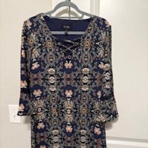 JESSICA SIMPSON - Navy Floral  Dress - EUC - Size 6
